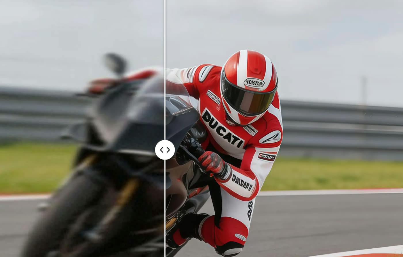 Motorcycle rider comparison supplied as an example image