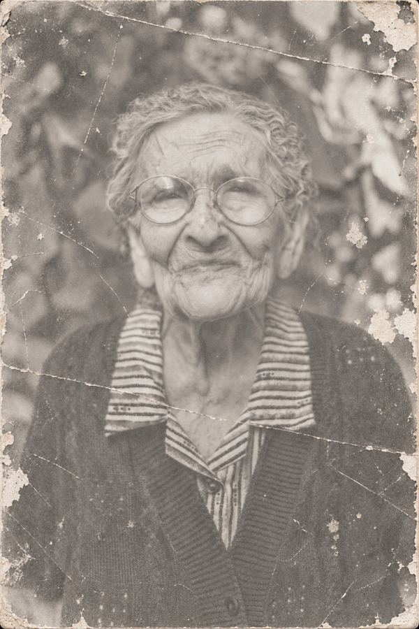 Aged portrait used for illustration